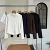 Chamarra de cuello alto con doble cremallera para mujer, capa interior de forro polar de doble cara para otoño e invierno, abrigo corto forrado de polar estilo nuevo 2026