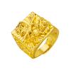 Anillo de Personaje de Dragón Hecho de Oro sin Estaño, Anillo Grueso de Oro con Personaje de Dragón Grande en Relieve, Anillo Abierto Ajustable con Diseño Audaz de Moneda de Lingote de Oro