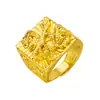 Guía de Anillo de Dragón Estilo Étnico Yihua, Anillo Grande para Hombre de Oro sin Estaño con Dragón en Relieve, Anillo Abierto Ajustable, Anillo de Dragón Audaz