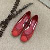 Zapatos de Tacón Plano con Moño y Punta Cuadrada para Mujer, Zapatos Planos, Tacón Bajo, Suela Suave, Zapatos de Ballet para Boda, Cómodos para Conducir, para Mujeres Embarazadas, Todas las Estaciones