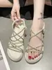 Zapatos Sandalias de Mujer 2023 Verano y Primavera Nuevo Estilo Sandalias de Plataforma con Falda Estilo Hada Zapatos Romanos con Pedrería