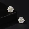 Pendientes de botón de flor de moissanita de plata de lujo ligero más vendidos transfronterizos para mujer, Pendientes de plata S925 personalizados de moda y versátiles