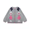 Conjunto da Série Estilo Academia Britânica para Meninas Outono Colete Jacquard Suéter Cardigã Camisa com Gola Boneca Wulibu