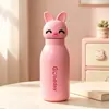 Nueva taza termo infantil de animal lindo, taza con pajita de dibujos animados de acero inoxidable 316, taza de agua de alta estética para regalo de estudiante