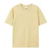 69000 Algodão Penteado 220g Camiseta de Marca da Moda com Logo Estampado Solta Tamanho Grande Gola Redonda Camiseta Masculina