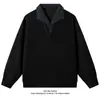 Sudadera polo de retazos a cuadros para hombre 2026, sudadera de moda casual holgada de manga larga con cuello camisero