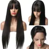 Estación Independiente de Pelucas Transfronterizas Europeas y Americanas Peluca de Fibra Química de Seda de Alta Temperatura Europea y Americana con Flequillo al Aire Cabello Largo y Liso Gorro