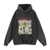 Sudadera con capucha de calle europea y americana Otoño e Invierno Sudadera con estampado de banda de ángel Diseño de sudadera Callejera Retro Talla grande Holgada