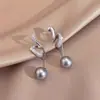 Pendientes de flor de perla coreanos estilo TikTok para mujer, lujo ligero, alta gama, nicho, versátiles, elegantes, populares