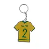 Chaveiro Personalizado de Acrílico com Camisa de Jogo Tendência Masculina Impressão Dupla Pingente de Futebol Placa de Número Mini Pingente Atacado