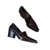 Couro Macio Confortável Sapatos Pequenos de Couro Elegantes Salto Grosso Bico Fino Corte Profundo Sapatos de Uma Peça Europeu Coreano Simples Retro Moda Para Ir ao Trabalho Salto Alto
