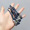Cuerda de Paraguas de Siete Hilos Pirata Espartano Línea Azul Dura Llavero Colgante Hecho a Mano Estilo Vikingo Llavero
