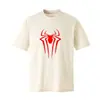 Nova Camiseta Retro Americana Lavada com Efeito Desgastado de Manga Curta para Homens e Mulheres, Verão 230g Gola Redonda Casual Roupas Estampadas