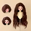 Peluca BJD 346 en Stock, Rizada de Lana con Raya Media, Peluca de Estilo para Cosplay y Uso Diario