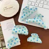 Pinza de tiburón versátil estilo ins coreano con diseños de frutas y arándanos, pinza para el pelo de cuadros azul claro para recogidos de niñas, nuevo