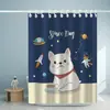 Juego de Cortina de Ducha, Sin Perforaciones, Impermeable y a Prueba de Moho, Lona para Baño, Cortina de Ducha Gruesa de Dibujos Animados, Bloqueo de Agua