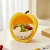 Bacia de Lavagem de Vegetais de Camada Dupla Apple com Cesta Drenante, Bacia de Lavagem de Frutas de Alto Valor Estético, Bandeja de Frutas Multifuncional para Cozinha Doméstica, Ferramenta de Filtragem de Água