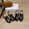 Sapatos de Couro Genuíno com Cadarço e Salto Grosso Estilo Britânico para Mulheres 2026 Primavera e Outono Novos Mocassins de Salto Alto Sapatos Pequenos de Couro Sapatos de Trabalho para Mulheres