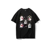 Camisetas Masculinas de Manga Curta Estampadas com Caveiras Novas e Modernas Transfronteiriças Soltas Casuais Prontas para Venda por Atacado de Peso Pesado para Homens