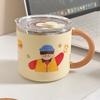 Taza de Café Aislada de Doble Capa para Regalo con Asa Removible, Creativa Taza de Acero Inoxidable 304 de Aspecto Elegante con Tapa