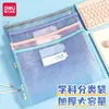 Deli 73166 Bolsa de Información de Materia Bolsa de Papel para Exámenes Bolsa de Almacenamiento Bolsa de Clasificación por Materia Bolsa con Cierre para Libros Transparente
