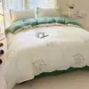 Juego de sábanas de cuatro piezas, funda de edredón, juego de tres piezas para dormitorio individual de estudiante de invierno, funda de edredón individual cepillada, ropa de cama de dibujos animados