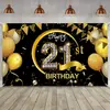 Tela de Fondo para Cumpleaños Número 10 Transfronteriza Banderín Creativo Bandera Fiesta Feliz Cumpleaños Tela Colgante Cortina de Fiesta