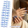 Manicura de Color Sólido Largo Uñas Portátiles Manicura de Gama Alta Uñas Postizas Forma de Almendra Brillantes Uñas Removibles Producto Terminado