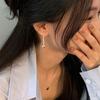 Elegantes Aretes de Corazón con Borlas para Mujer, Cadena Sencilla Versátiles Creativos Estilo Nuevo, Accesorios para Orejas de Nicho de Moda
