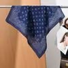 Pañuelo pequeño cuadrado de algodón y lino con estampado de espiga estilo "old money", pañuelo para la cabeza tipo terciopelo sedoso, chal protector solar para el cuello para mujer