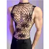 Lobe Ropa Interior Sexy Transparente Hueca de una Pieza Ropa de Malla para Hombres, Talla Grande, Atractivo Conjunto de Uniforme