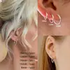 Brincos de Aço Titânio Mais Vendidos no Comércio Exterior Brincos de Arame Redondo de Aço Inoxidável Galvanizados a Vácuo Argolas para Piercing Brincos Minimalistas Elegantes