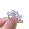 Accesorios DIY Plata de ley S925 elegante anillo de perlas para mujer soporte vacío porta anillos manual anillo para dedo apertura 3.5-3.4.5