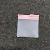 Bolsa Plástica à Prova de Poeira Rosa Fosco Transparente Eva com Zíper Bolsa Espessa para Brincos Pulseiras Joias Bolsa com Zíper Deslizante Eva