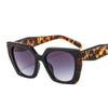 Gafas de Sol de Moda Moderna Celebridad de Internet Moldeadoras de Rostro Ins Transfronterizas Anti Luz Azul Espejo Plano Gafas de Sol Europeas y Americanas con Bloques de Color 2194