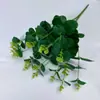 Simulação 16 garfos fundo verde eucalipto parede de fundo casamento casa paisagismo externo adereços folha de dinheiro flor de simulação atacado