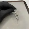 V Ouro Versão AltaPulseira Clássica Elástica Fina para Unhas com Diamantes nas Pontas, Banhada Espessa em Ouro Rosa 18K, Pulseira de Luxo Leve