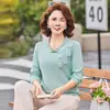 Blusa de Moda y Rejuvenecedora para Madres, Estilo de Primavera y Otoño 2026, Nuevo Estilo de Primavera y Otoño para Mujeres de Mediana Edad y Mayores, Elegante Ropa Nueva de Primavera y Otoño