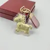Regalo Año del Caballo 2026, Hazte Rico Inmediatamente, Llavero de Oro Puro 999, Seguro de Negocio, Colgante de Año Nuevo Festival de Primavera