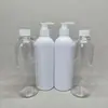Suministro directo de fábrica FUENTE 500ml hombro redondo empaque de química diaria transparente botella vacía para emulsión tapa de rosca de presión plástico PET sub-botella