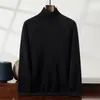 Suéter de Cachemira para Hombre Cuello Alto Base Clásico Versátil Color Sólido Suéter Pulóver Otoño e Invierno Nuevo Camisa Base de Manga Larga