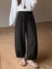 Pantalones casuales de pierna ancha tipo linterna para mujer, estilo nuevo de otoño, cintura alta, adelgazantes, con dobladillo festoneado y estampado floral