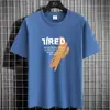 Camiseta de manga corta para hombre, marca de moda de verano, camiseta fina de seda helada de manga media ins, nuevo top de cuello redondo 2026 para hombre