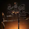 Novedad transfronteriza portátil Tamborilero Esqueleto Tamborilero de Viento Cinético Molino de Viento de Metal