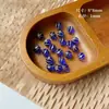 Bahía Azul Mar Azul Tonos Azules Cuentas de Cristal Checo Flor Mariposa Pintura Dorada Hecho a Mano Material DIY Accesorios
