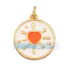 M18 L26 K07 Accesorios para joyería DIY colgante de cobre puro colgante pequeño luna triángulo corazón de melocotón redondo marca