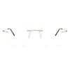 Gafas para Miopía para Mujeres y Hombres, Gafas sin Montura, Monturas de Gafas de Titanio Cortadas en Diamante para Mujeres, Ultraligeras, Retro, Anti Luz Azul, Modernas con Graduación