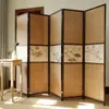 Nuevo Biombo Plegable Estilo Chino para Entrada, Barrera para Sala de Estar Interior, Biombo Plegable Simple Móvil de Madera Maciza y Bambú