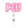 Insignia para Personal Médico con Brillo, Texto en Inglés, Portaid Retráctil, Colgante Decorativo, Iniciales, Pergamino Retráctil