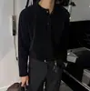 Camiseta Myq Estilo Maduro com Gola Polo Canelada de Manga Longa para Homens, Camisa Básica Casual Solta para Primavera e Outono, Roupa de Trabalho Estilo Coreano